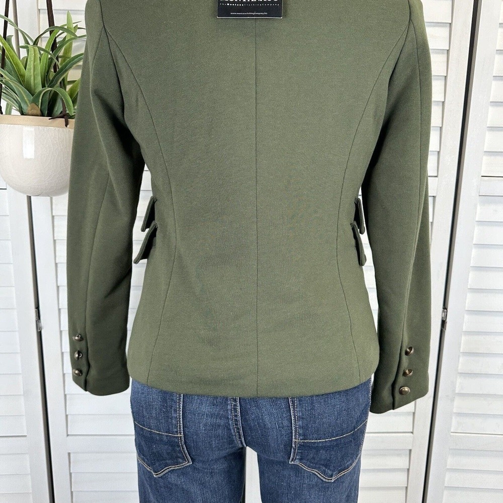 New Montana Clothing Company Double‎ Breasted Green Military Knit Jacket Size S - Picture 6 of 8